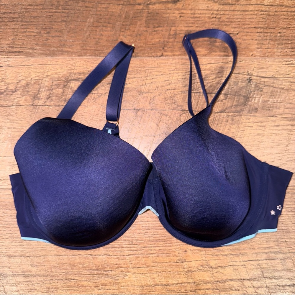 Aerie Real Me Full Coverage Blue Underwire Bra with Cute Star Print - Picture 3 of 13
